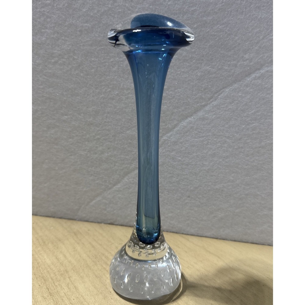 Vintage 8.5" Swedish Art Glass‎  "Asenda Calla Lily"  Hand-Blown Mid Century Mod